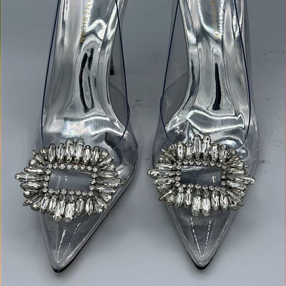 NIB CINDER-F*CKING-RELLA PUMP Clear Embellished Pumps Size 9.5 - Picture 3 of 16